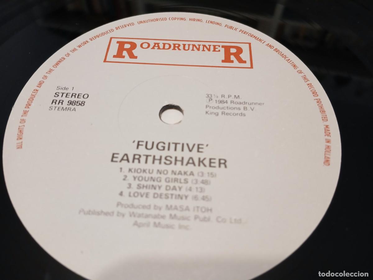 Discos de vinilo: Earthshaker &lrm;&ndash; Fugitive- (1984) LP disco vinilo - Foto 2
