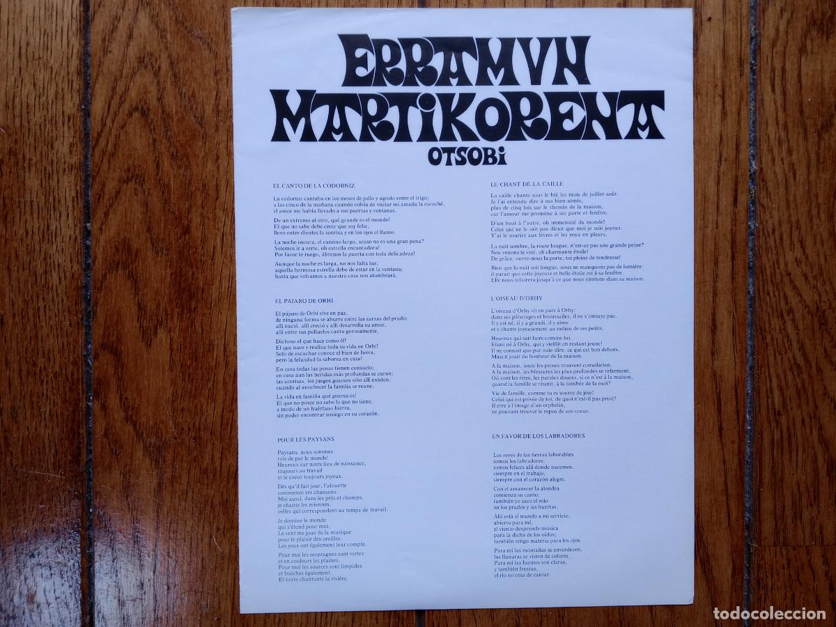 Discos de vinilo: Erramun Martikorena - otsobi - Foto 5