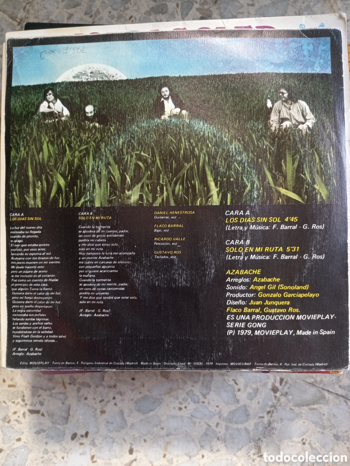 Discos de vinilo: SGL AZABACHE LOS DIAS SIN SOL 1978 - Foto 2