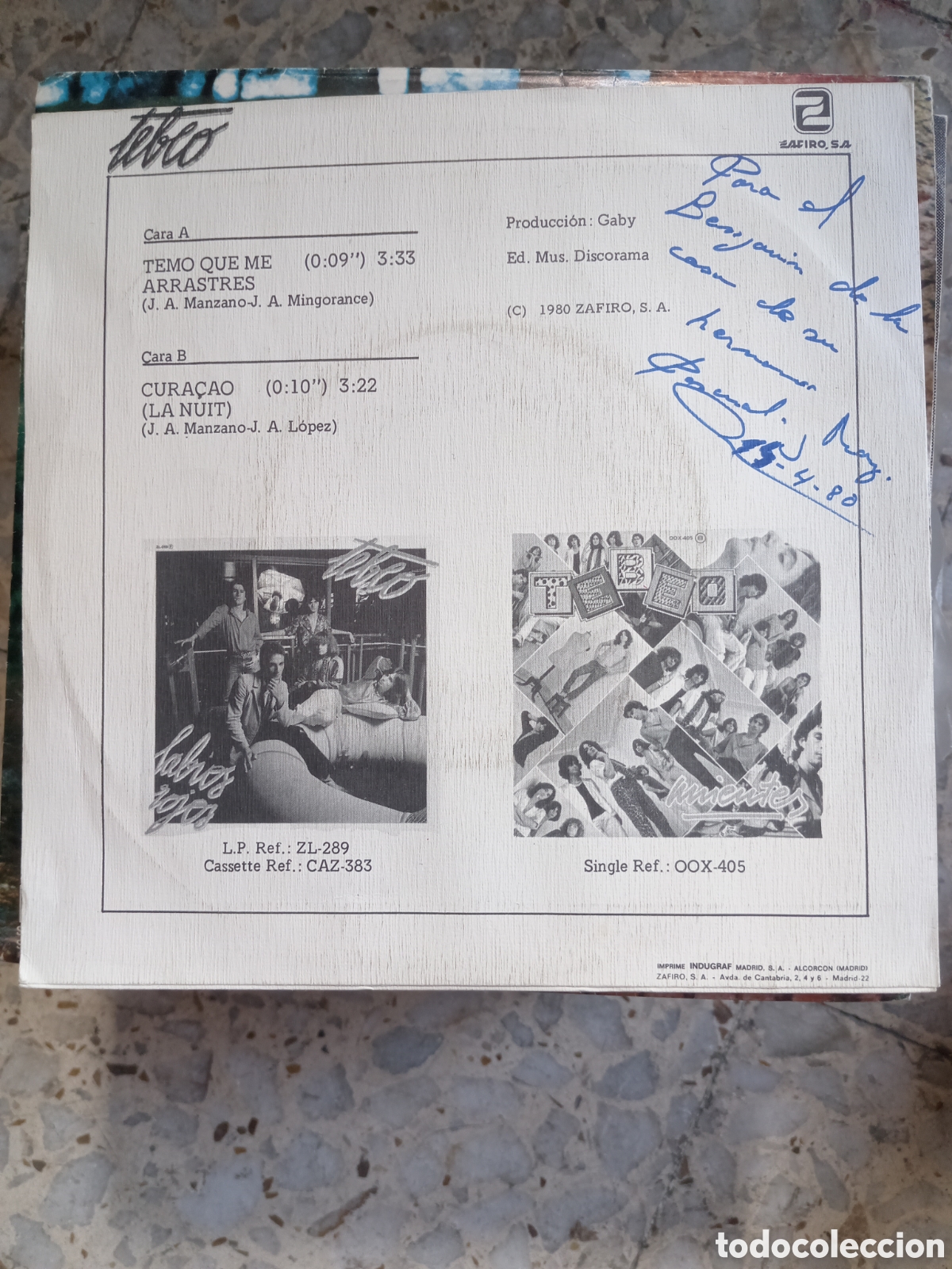 Discos de vinilo: SGL TEBEO TEMO QUE ME ARRASTRES 1979 - Foto 2