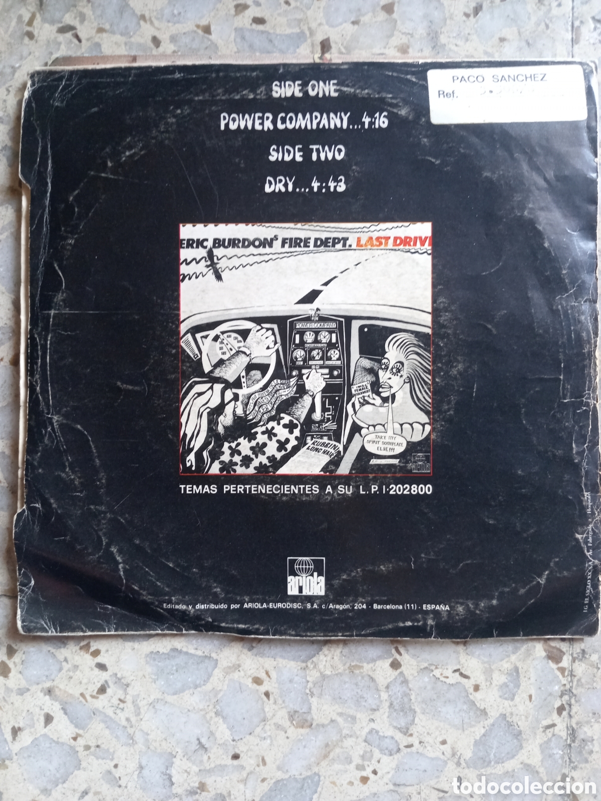 Discos de vinilo: SGL ERIC BURDON FIRE DEPT POWER COMPANY 1980 - Foto 2