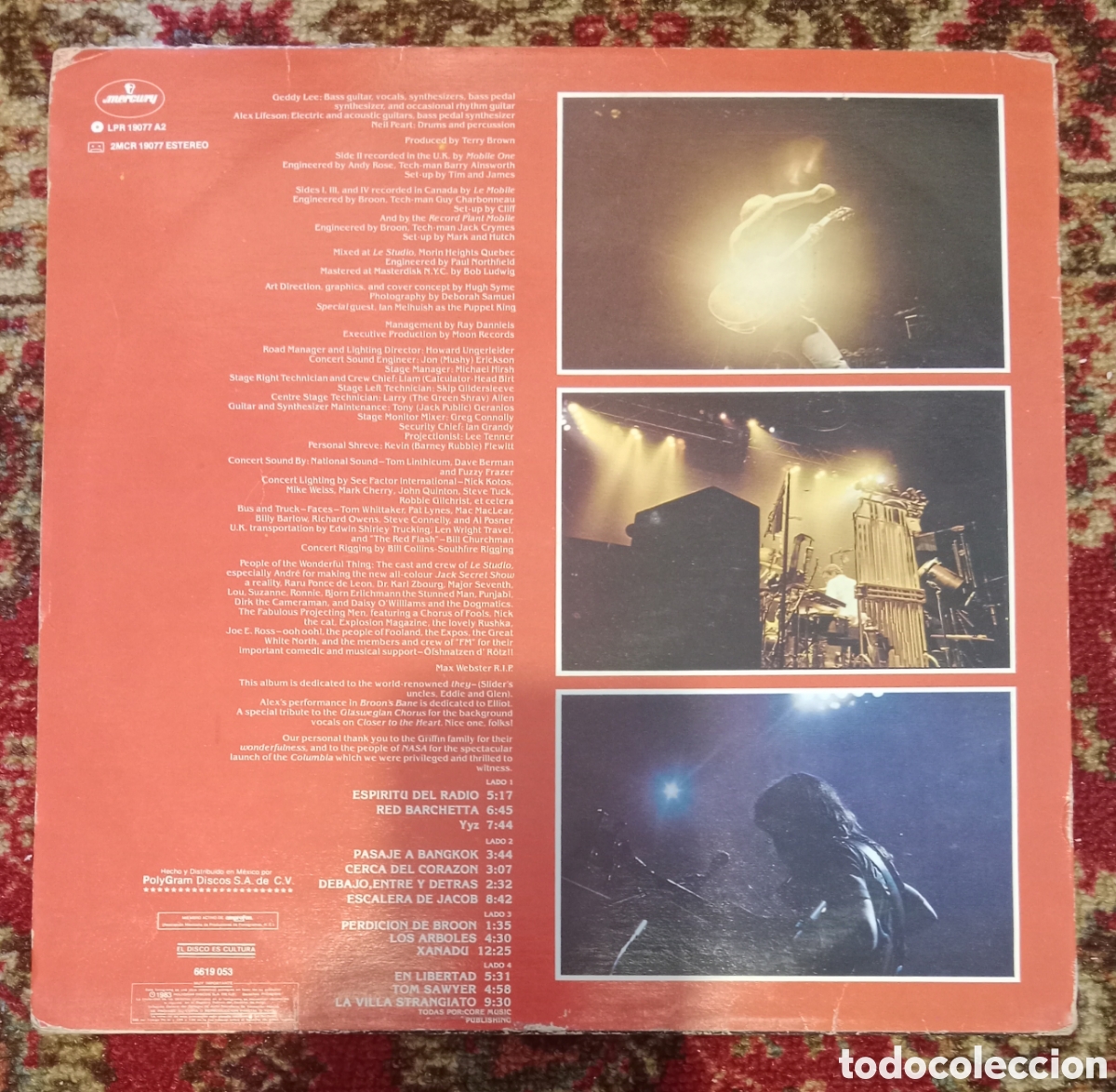 Discos de vinilo: Rush - Exit...stage left rara edici&oacute;n Doble Lp - Foto 2