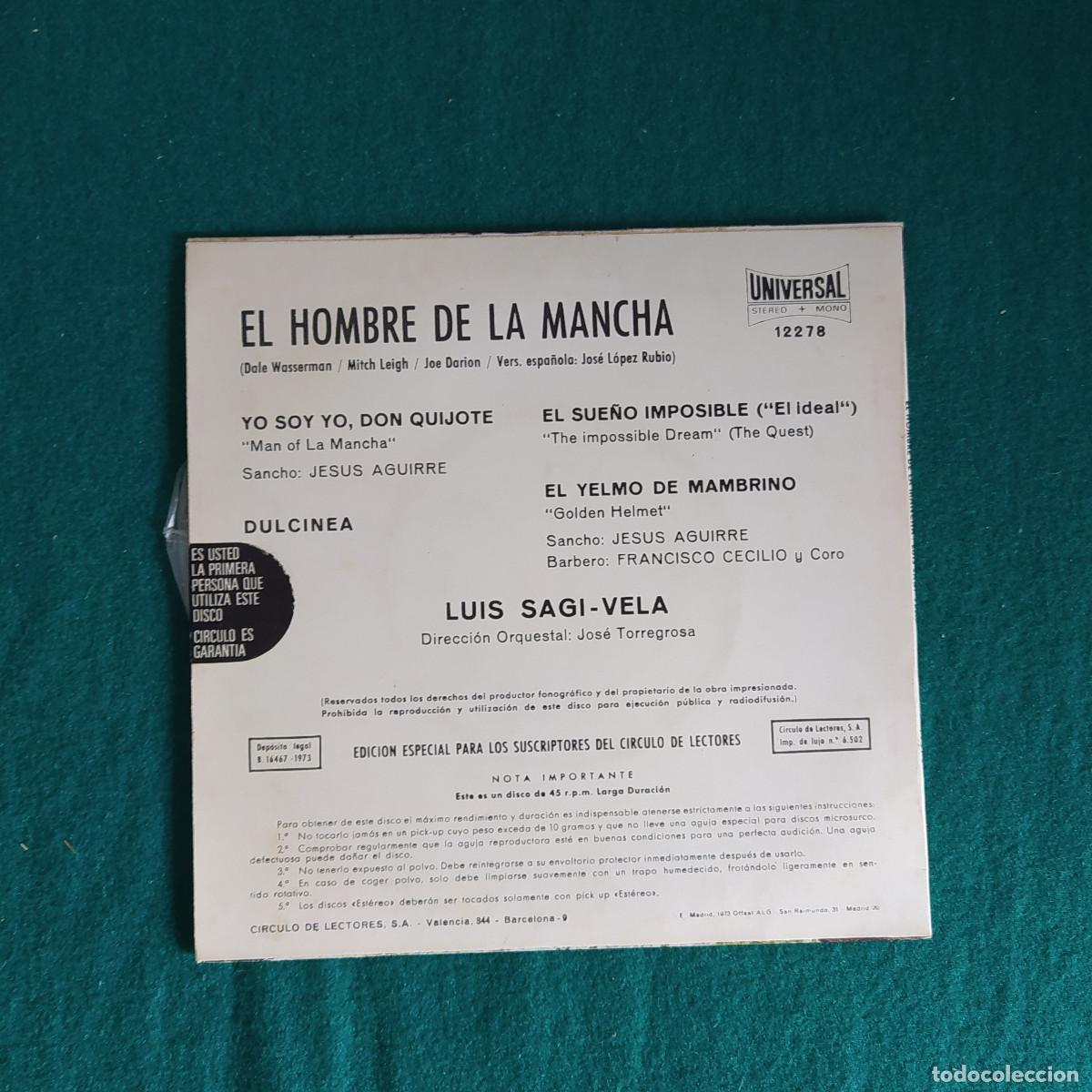 Discos de vinilo: Luis Sagi-Vela &lrm;&ndash; El Hombre De La Mancha - Foto 2