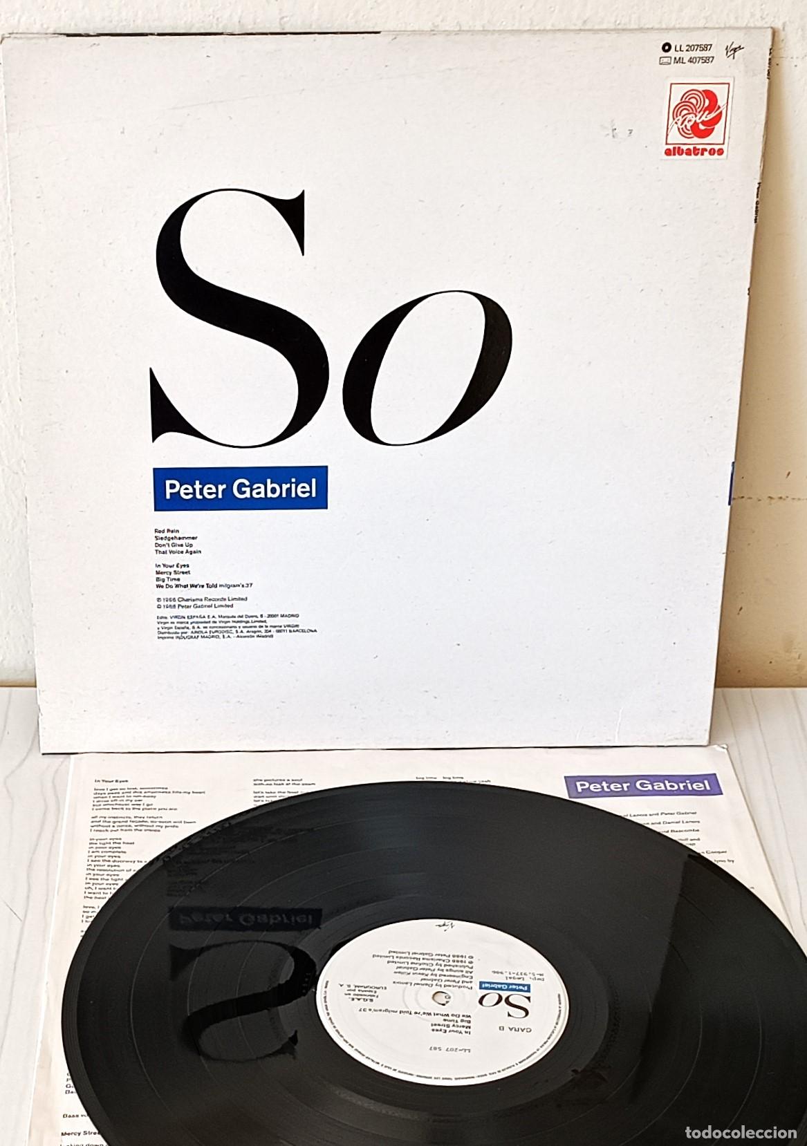 Discos de vinilo: PETER GABRIEL - SO VIRGIN - 1986 - Foto 2