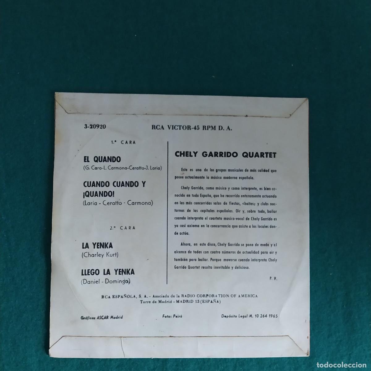 Discos de vinilo: Chely Garrido Quartet &ndash; Yenka-Quando - Foto 2