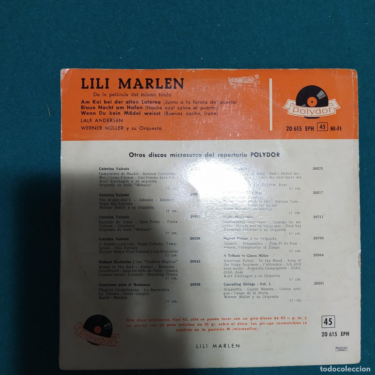 Discos de vinilo: Lale Andersen / Werner M&uuml;ller Y Su Orquesta* &ndash; Lili Marlen - Foto 2