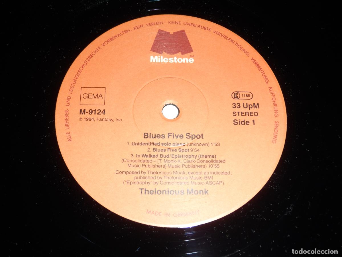 Discos de vinilo: Thelonious Monk &lrm;&ndash; Blues Five Spot (GERMANY 1984) - Foto 3