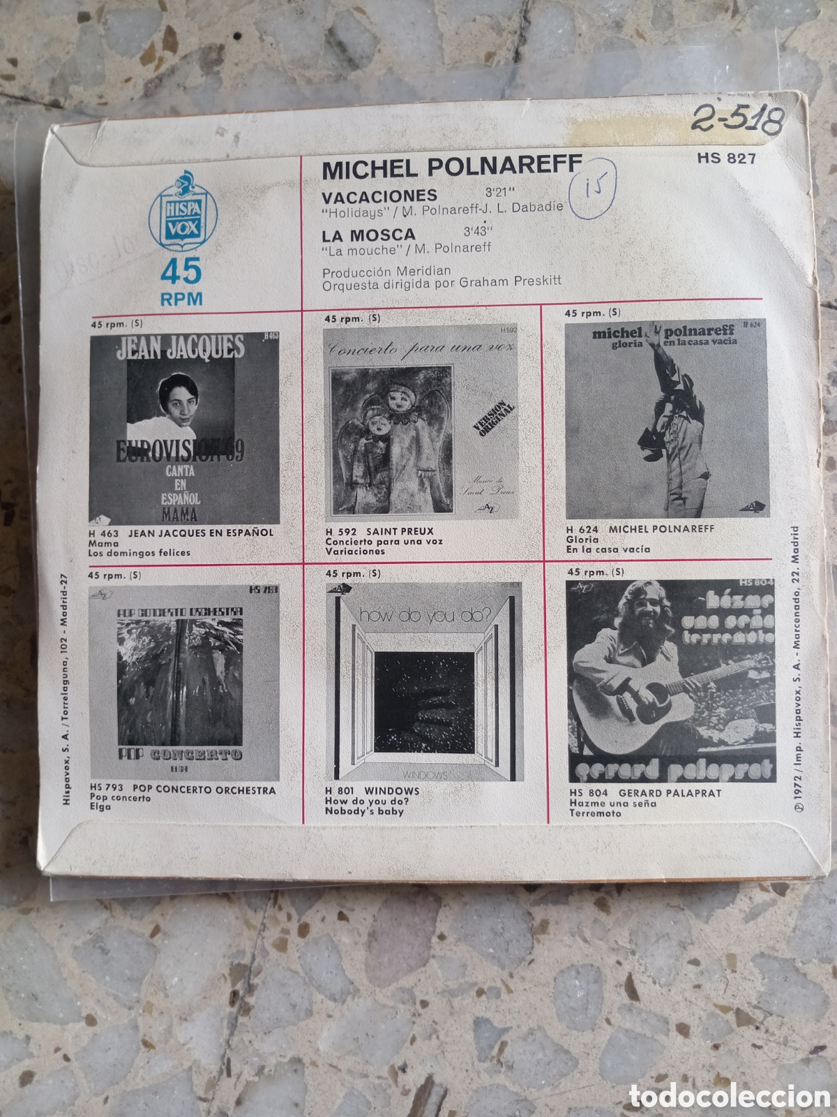 Discos de vinilo: SGL MICHEL POLNAREFF VACACIONES LA MOSCA 1972 - Foto 2
