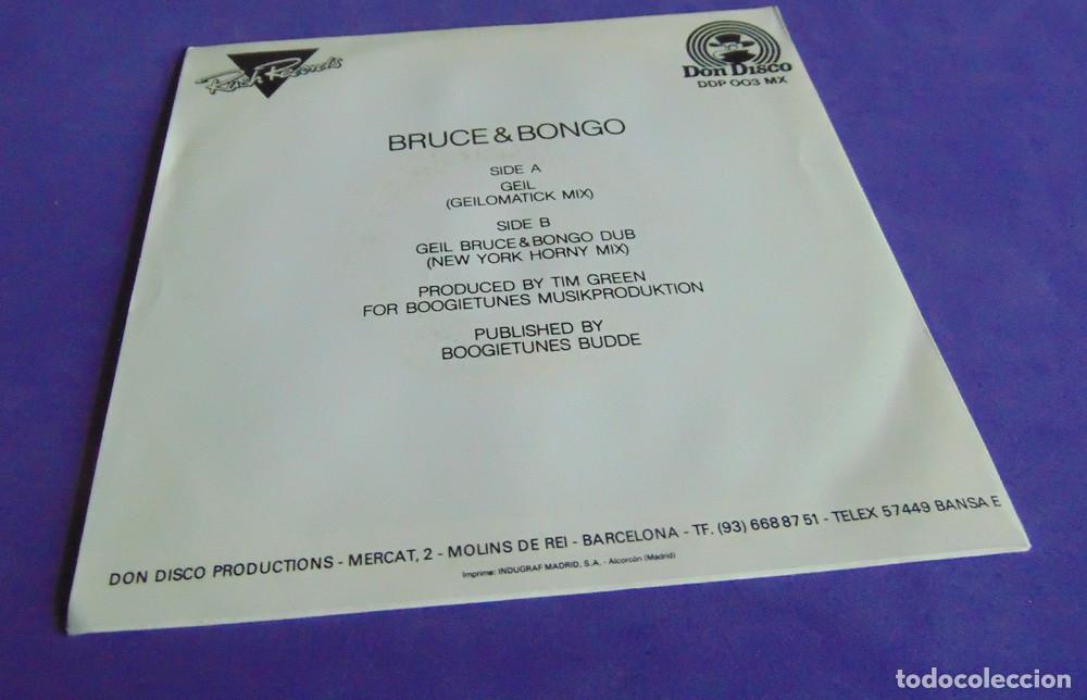 Discos de vinilo: Bruce & Bongo &ndash; Geil - SINGLE 1986 - Foto 2