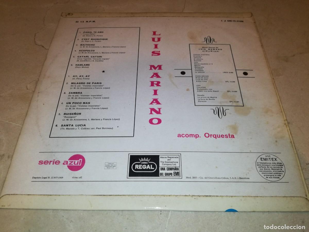 Discos de vinilo: LUIS MARIANO-ORIGINAL 1969 - Foto 2