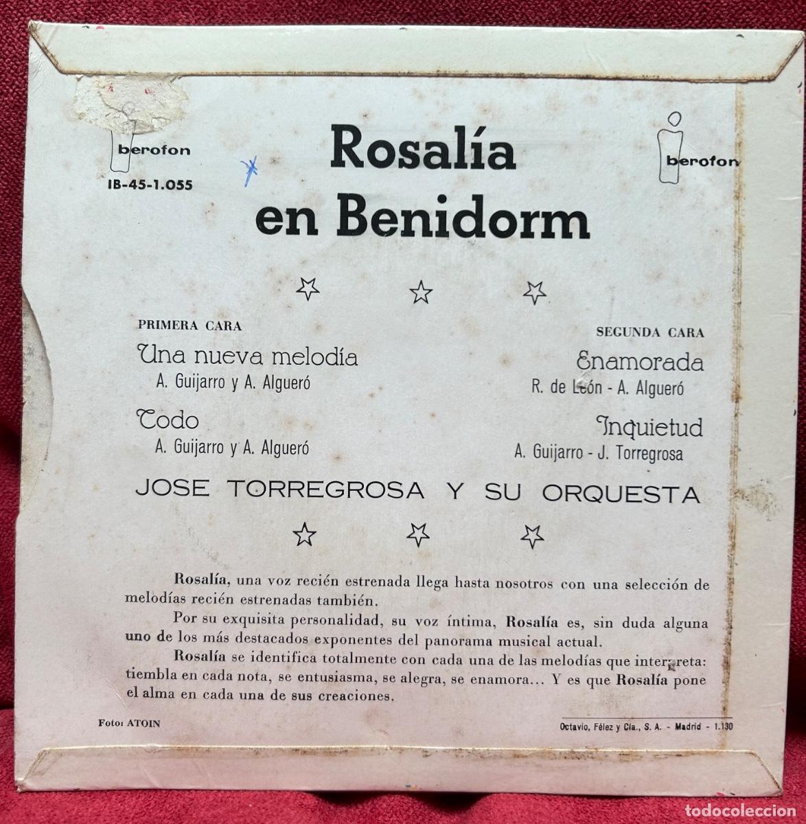 Discos de vinilo: Rosalia en benidorm EP iberofon 1961 - Foto 2