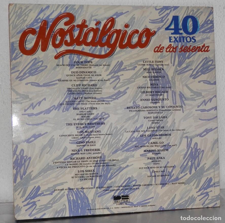 Discos de vinilo: DISCO LP DE VINILO COMPILACION NOSTALGICO DE LOS SESENTA - Foto 2