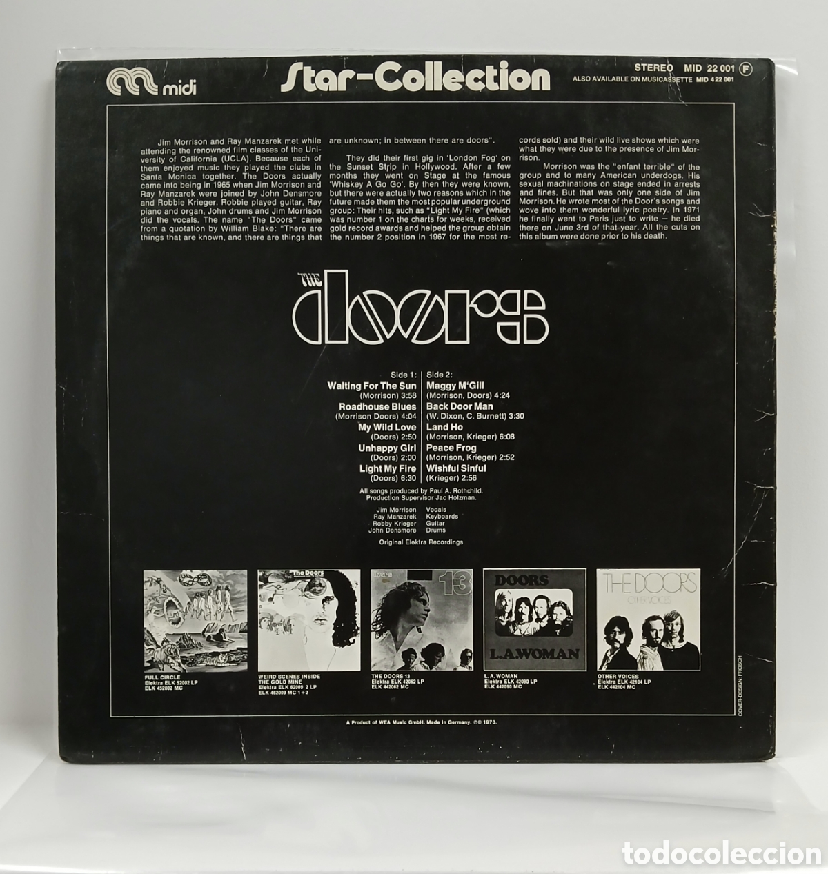 Discos de vinilo: THE DOORS &rdquo;STAR COLLECTION&rdquo; LP. COMP. GERMANY. 1973 (VG+) - Foto 2