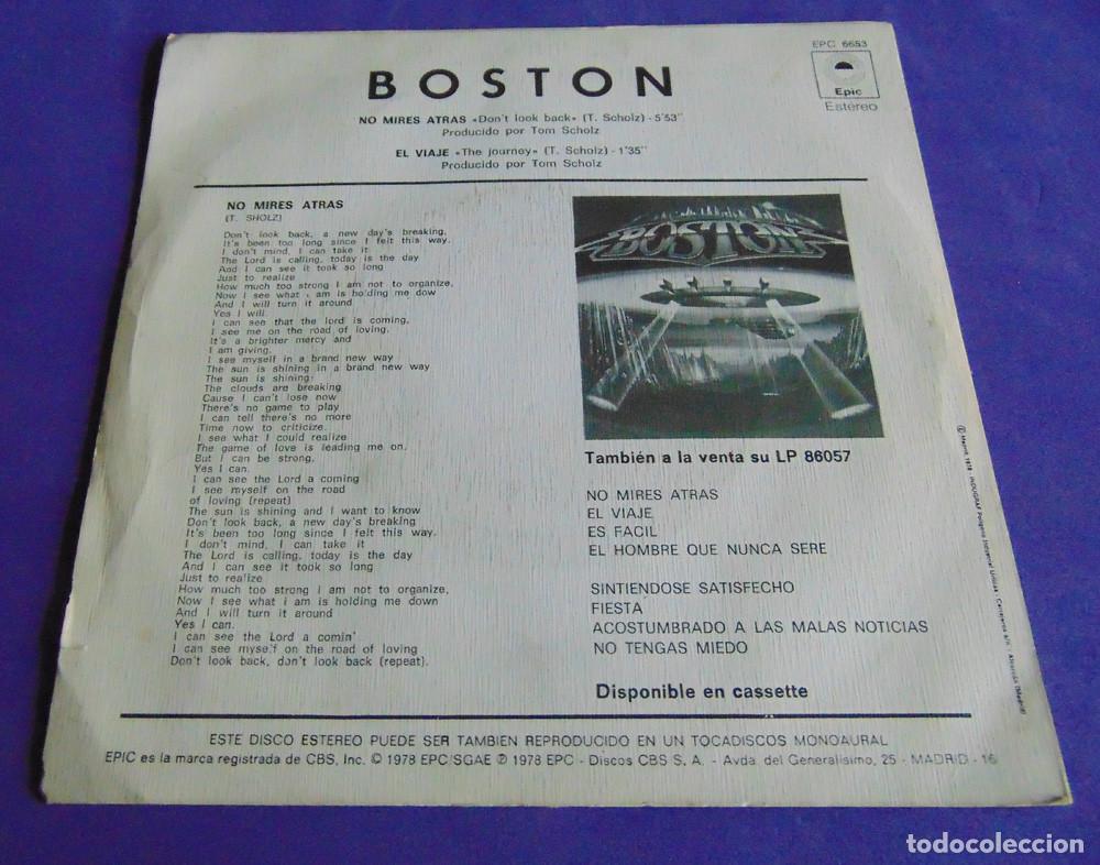 Discos de vinilo: BOSTON &ndash; No Mires Atras - SINGLE 1978 - Foto 3