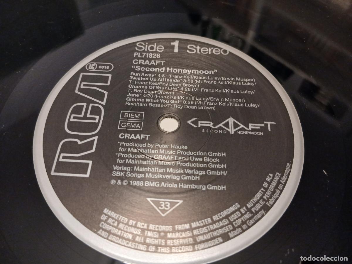 Discos de vinilo: Craaft &ndash; Second Honeymoon- (1988) LP disco vinilo - Foto 2