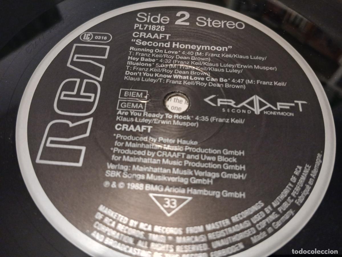 Discos de vinilo: Craaft &ndash; Second Honeymoon- (1988) LP disco vinilo - Foto 3