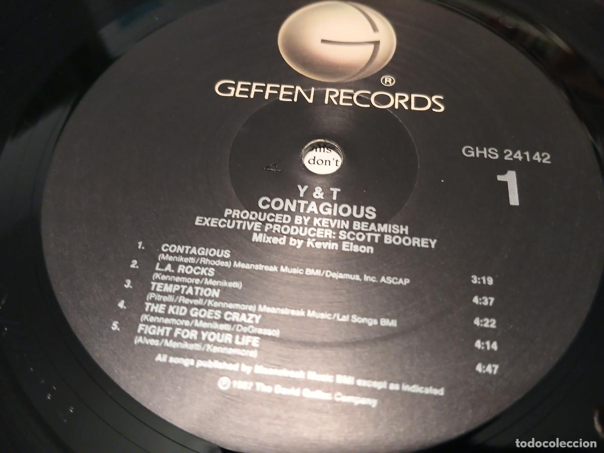 Discos de vinilo: Y & T &ndash; Contagious- (1987) LP disco vinilo - Foto 2