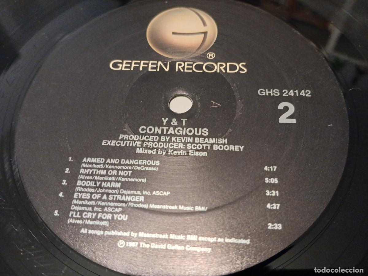 Discos de vinilo: Y & T &ndash; Contagious- (1987) LP disco vinilo - Foto 3