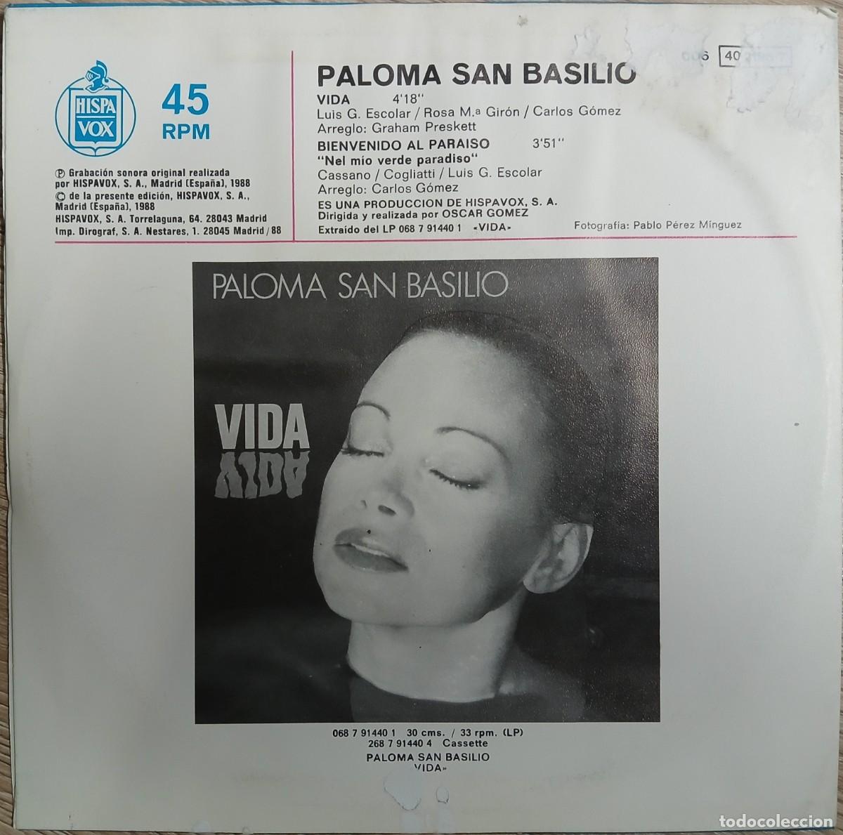 Discos de vinilo: DISCO VINILO SINGLE PALOMA SAN BASILIO (VIDA) - Foto 2