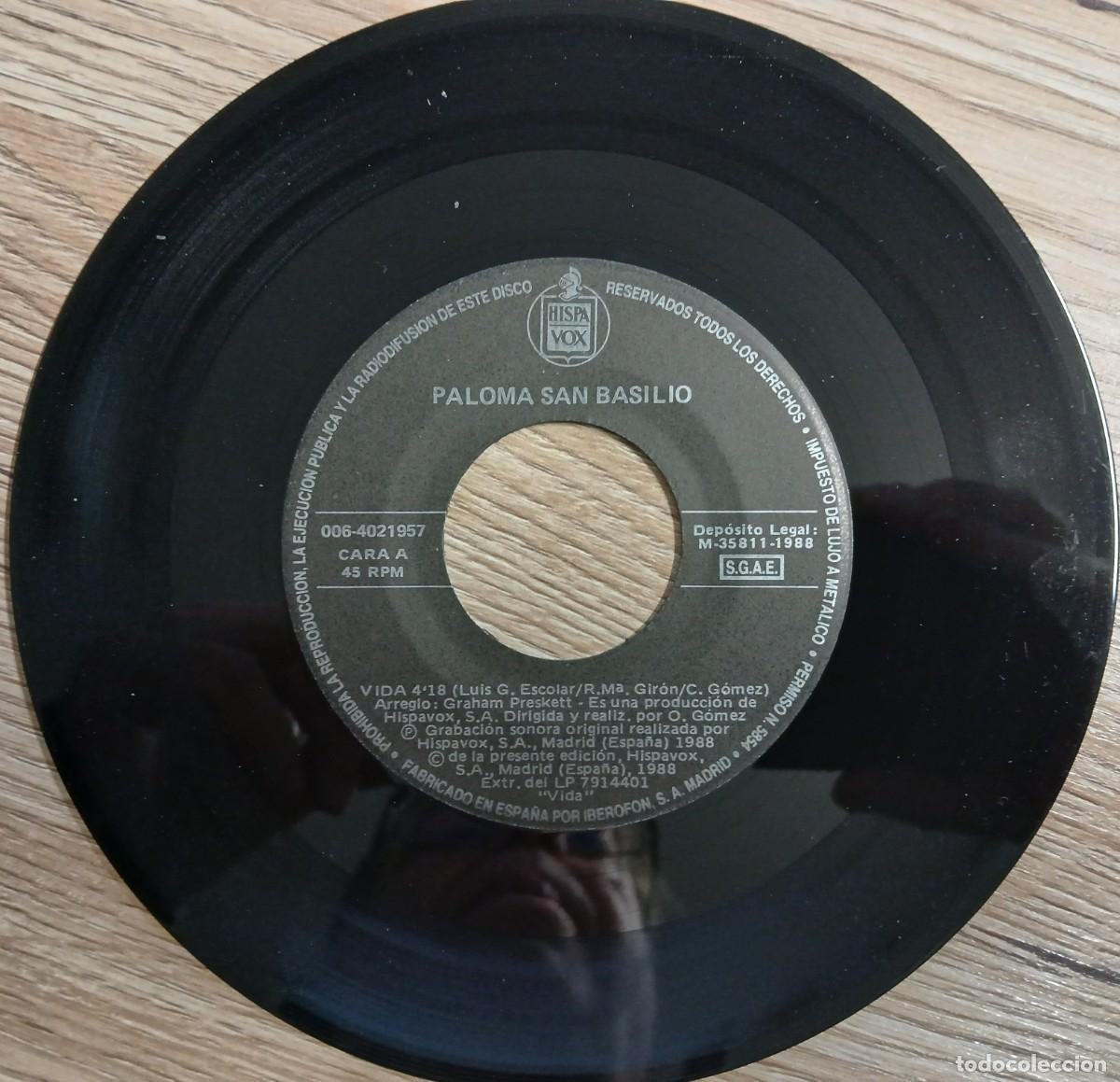 Discos de vinilo: DISCO VINILO SINGLE PALOMA SAN BASILIO (VIDA) - Foto 4