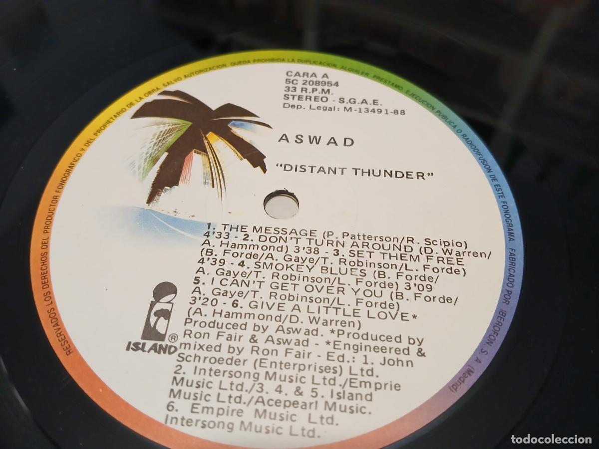 Discos de vinilo: Aswad &ndash; Distant Thunder- (1988) LP disco vinilo - Foto 3