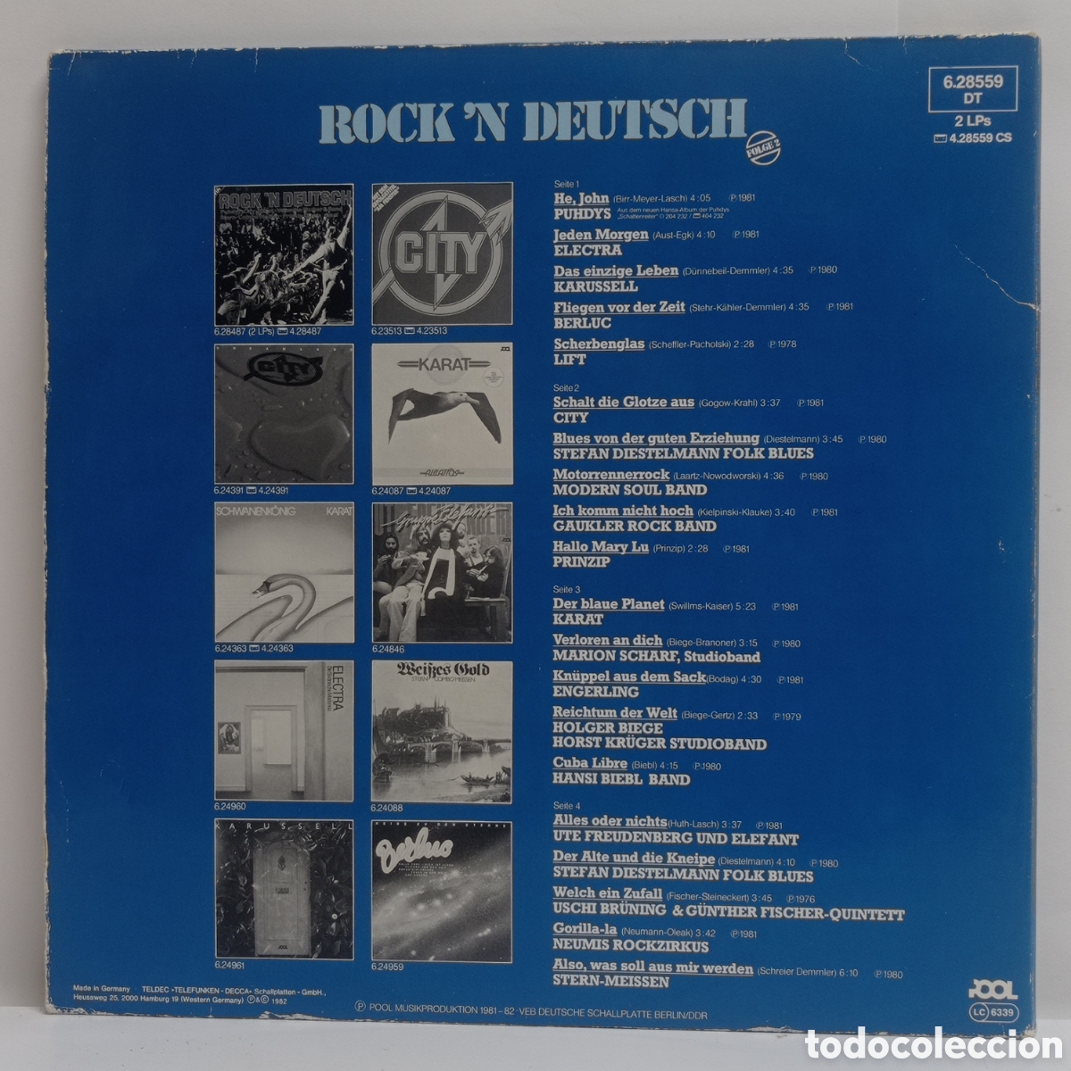 Discos de vinilo: VV.AA. ROCK N DEUTSCH (2LP POOL 1981, GERMANY, GATEFOLD) - Foto 3