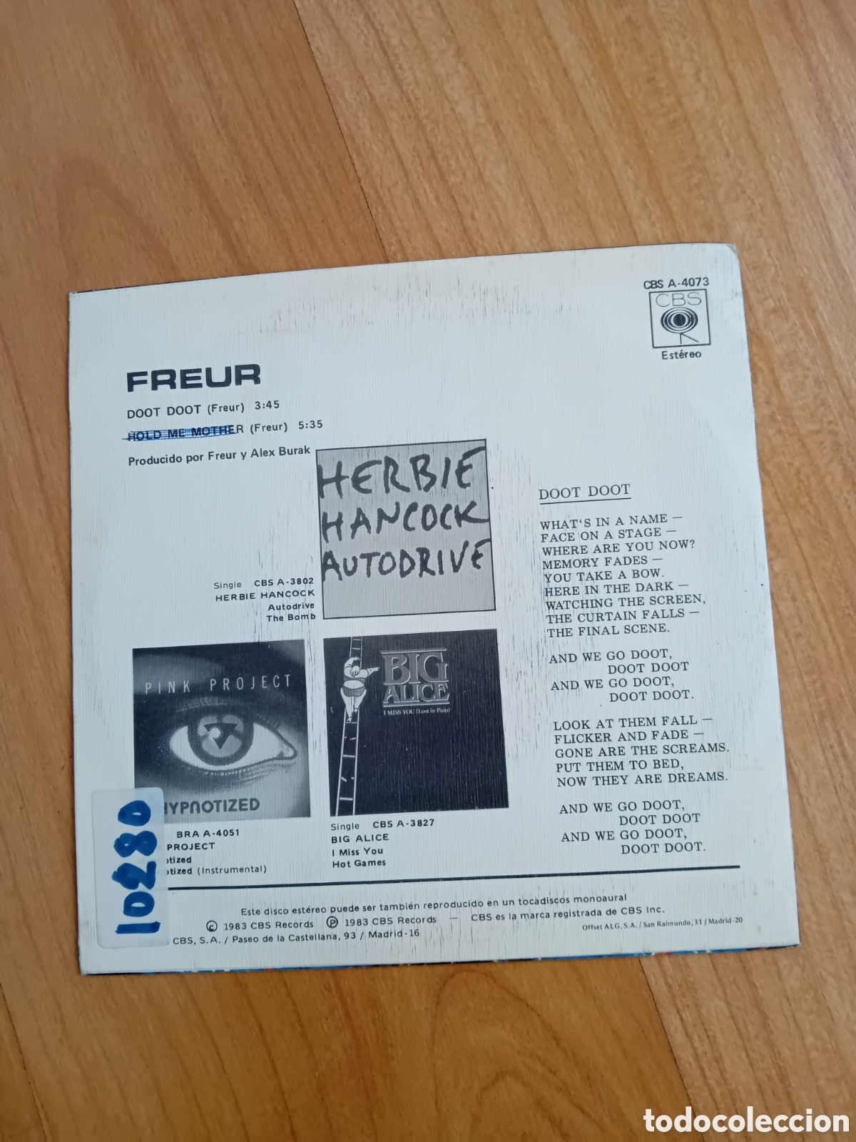 Discos de vinilo: FREUR. DOOT DOOT. 1983 - Foto 2