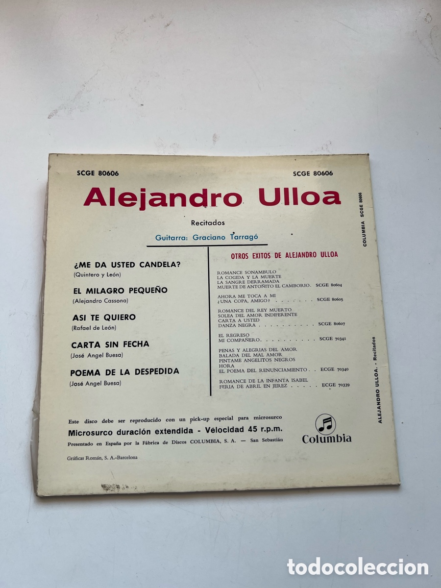 Discos de vinilo: Alejandro Ulloa recitados - Foto 2