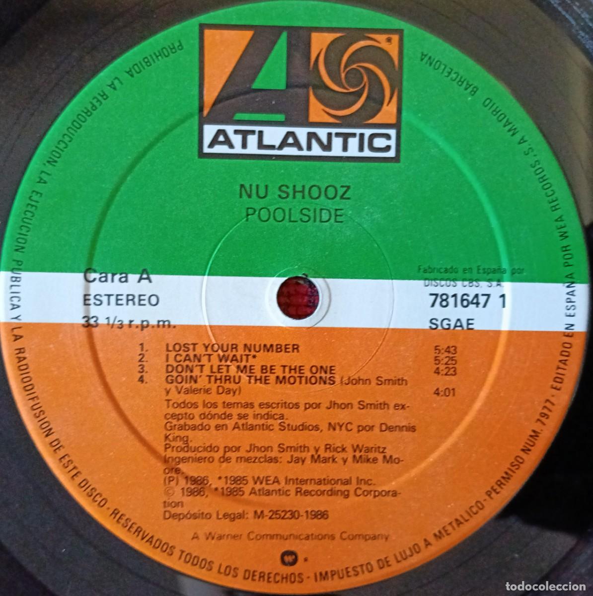 Discos de vinilo: NU SHOOZ ** Poolside ** VINILO LP 1986 - Foto 3