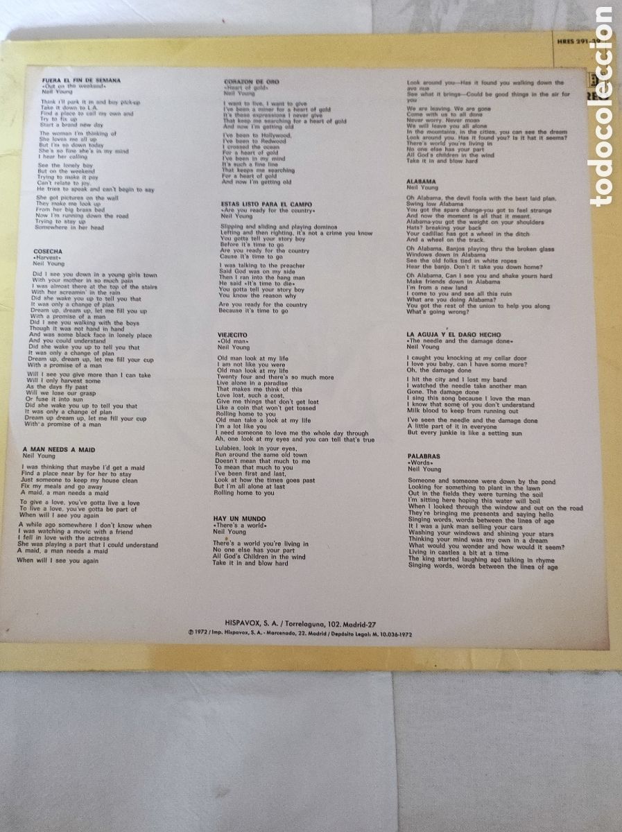 Discos de vinilo: NEIL YOUNG - HARVEST - Foto 5