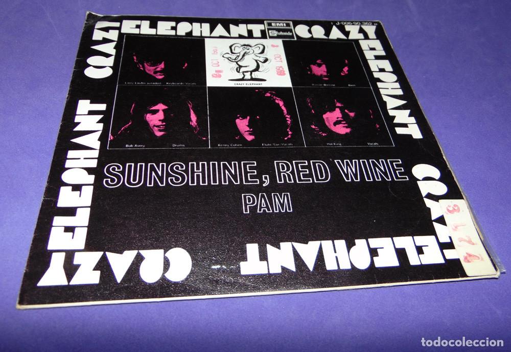 Discos de vinilo: CRAZY ELEPHANT &ndash; Sunshine, Red Wine - single 1969 - Foto 1