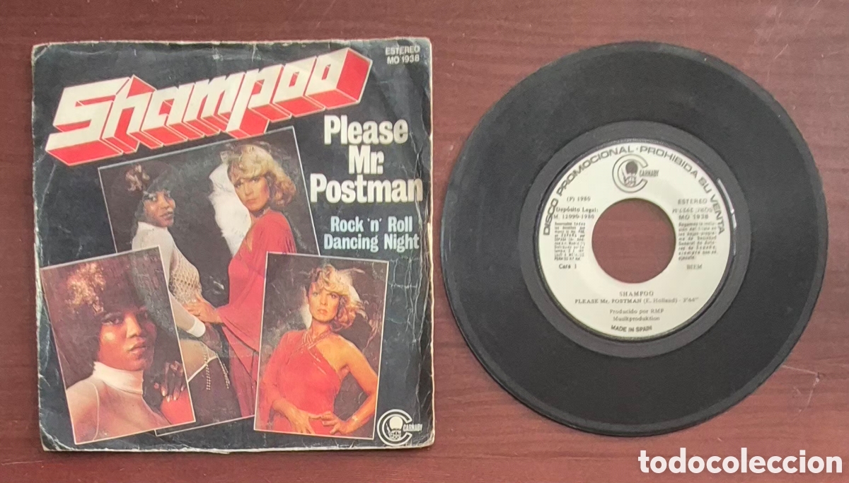 Discos de vinilo: SINGLE - SHAMPOO -PLEASE MR. POSTMAN - 1980 ESPA&Ntilde;A, PROMO - Foto 3