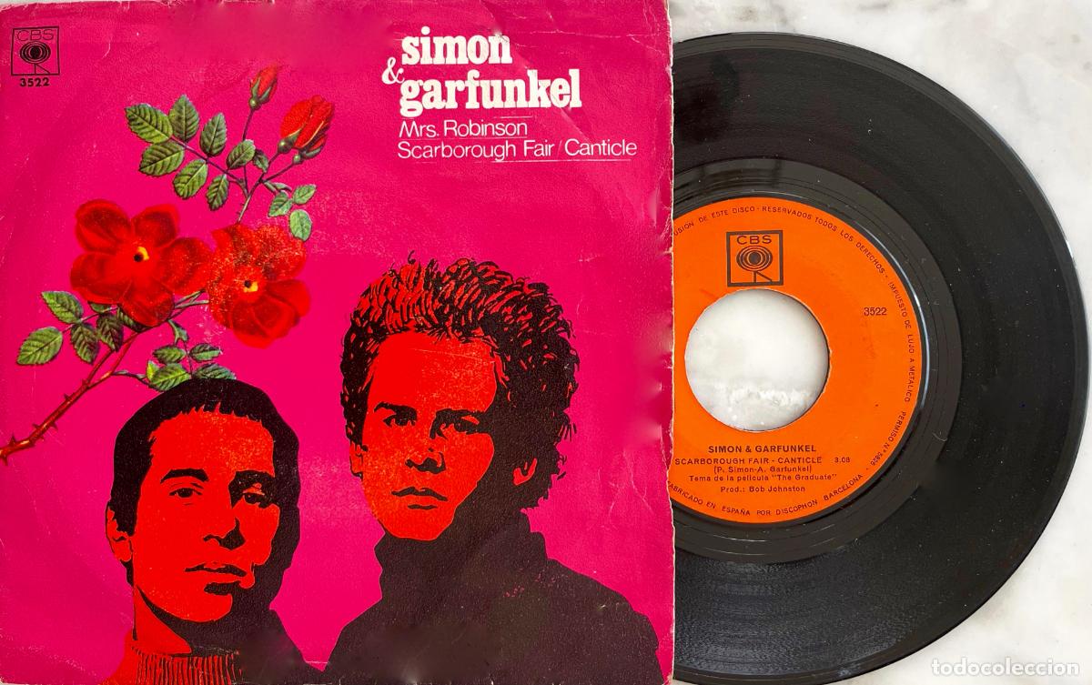 Discos de vinilo: SIMON & GARFUNKEL. MRS ROBINSON. SINGLE ORIGINAL ESPA&Ntilde;A 1968 - Foto 1