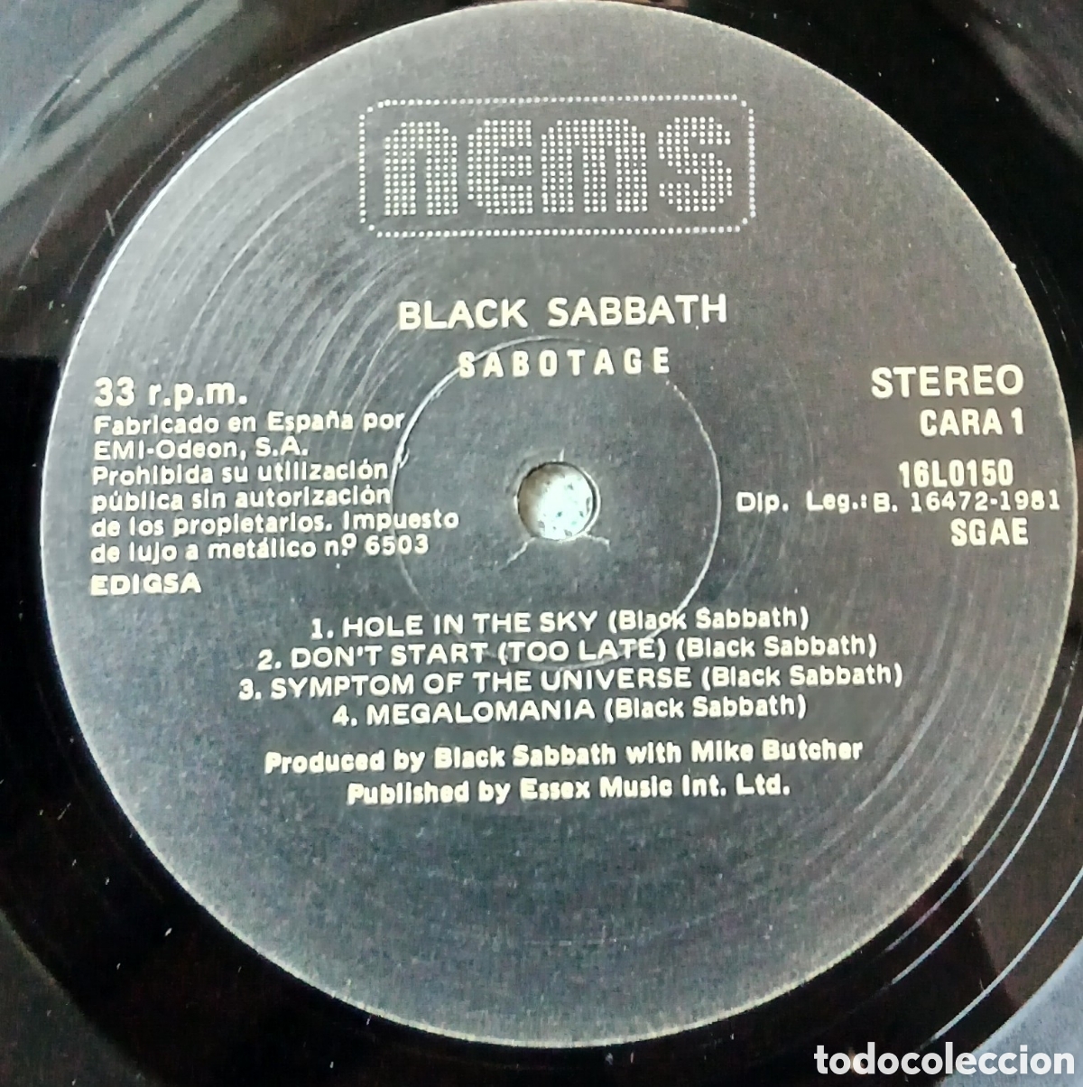 Discos de vinilo: BLACK SABBATH - Sabotage /// Espa&ntilde;a 1981 ( vg++/ex) - Foto 2