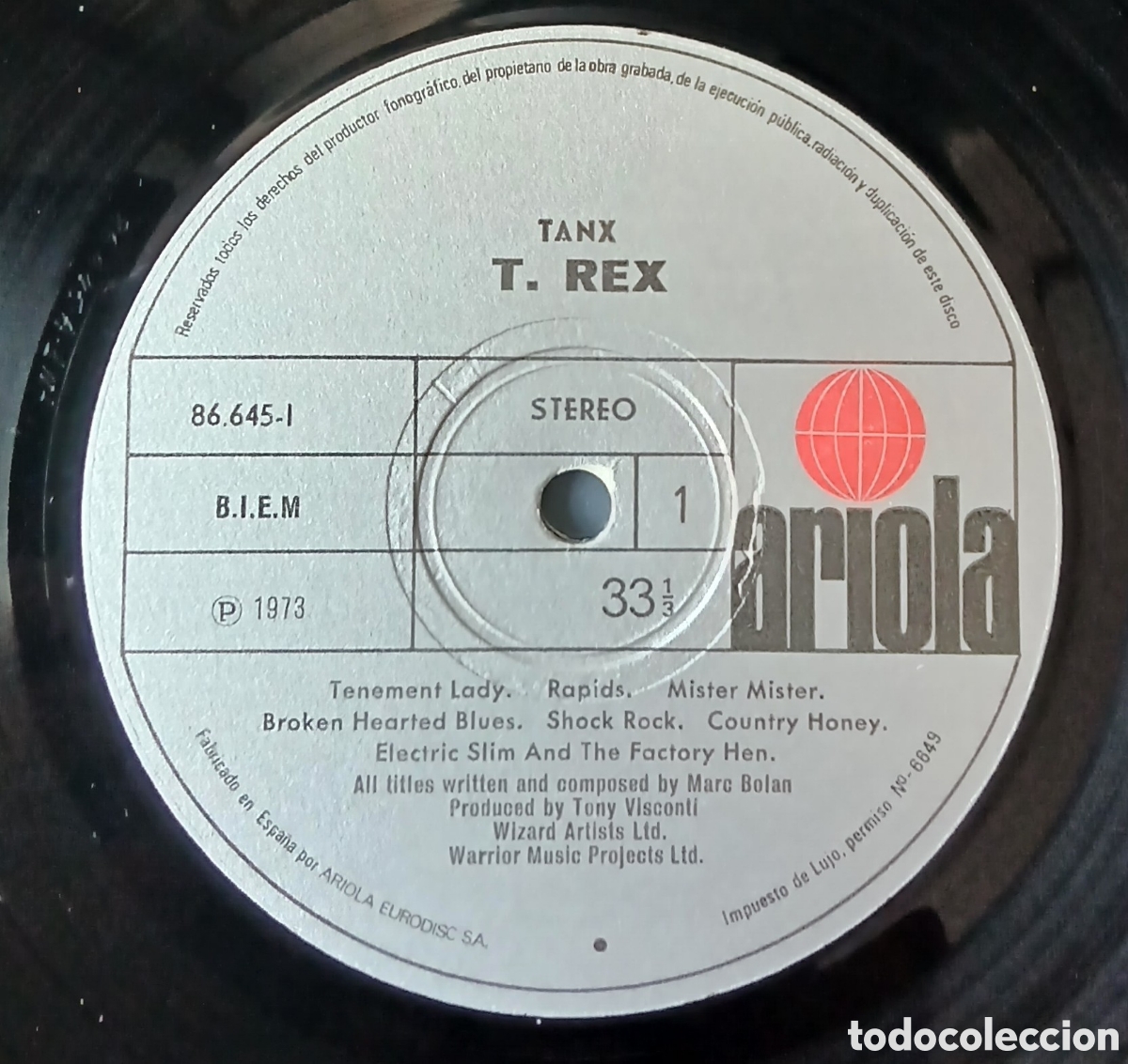 Discos de vinilo: T. REX - TANXS /// Espa&ntilde;a 1973. Vg++ - Foto 2