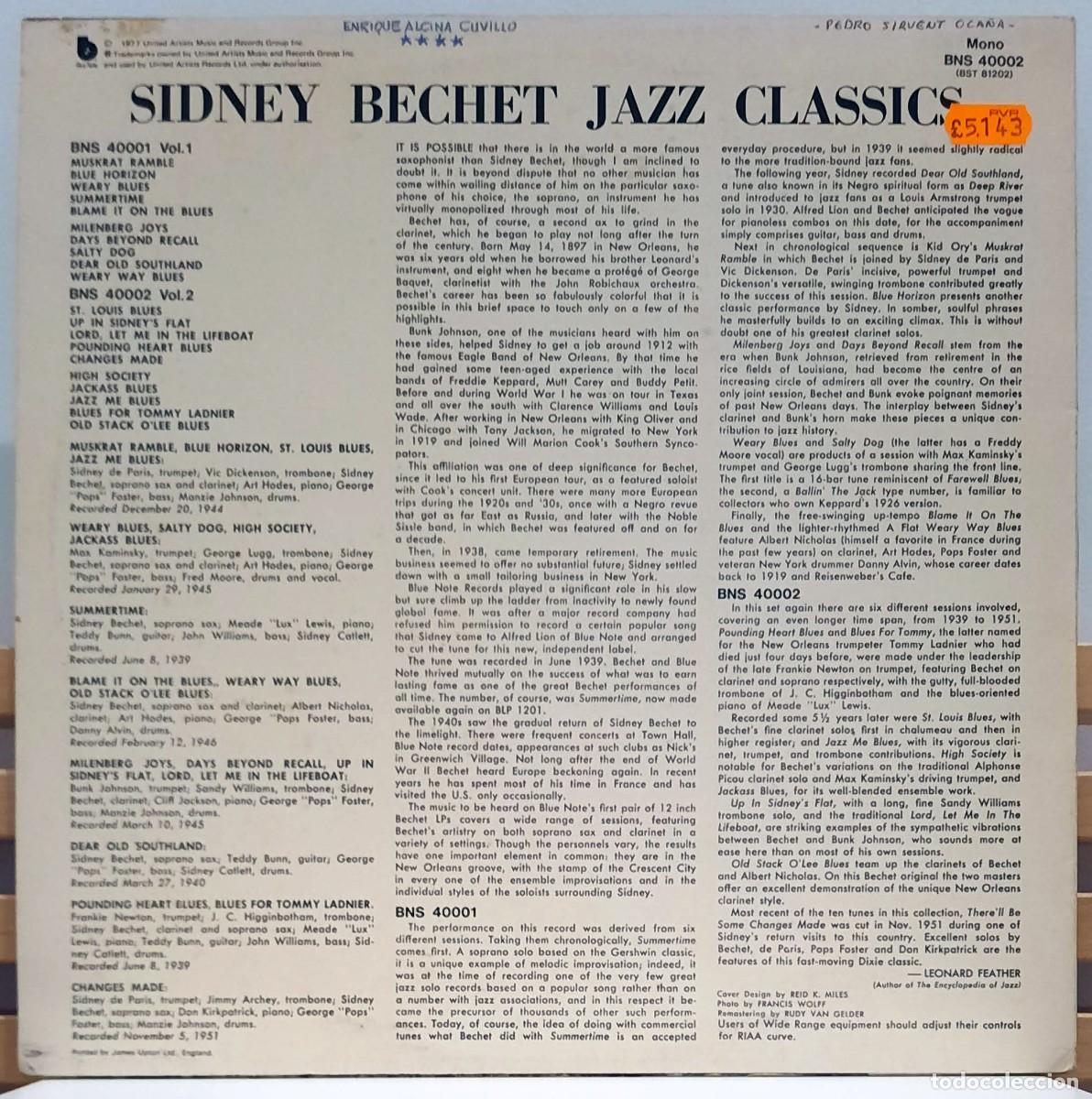 Discos de vinilo: SIDNEY BECHET &middot;&middot;&middot; Jazz Classics Volume 2 - (LP) - Foto 2