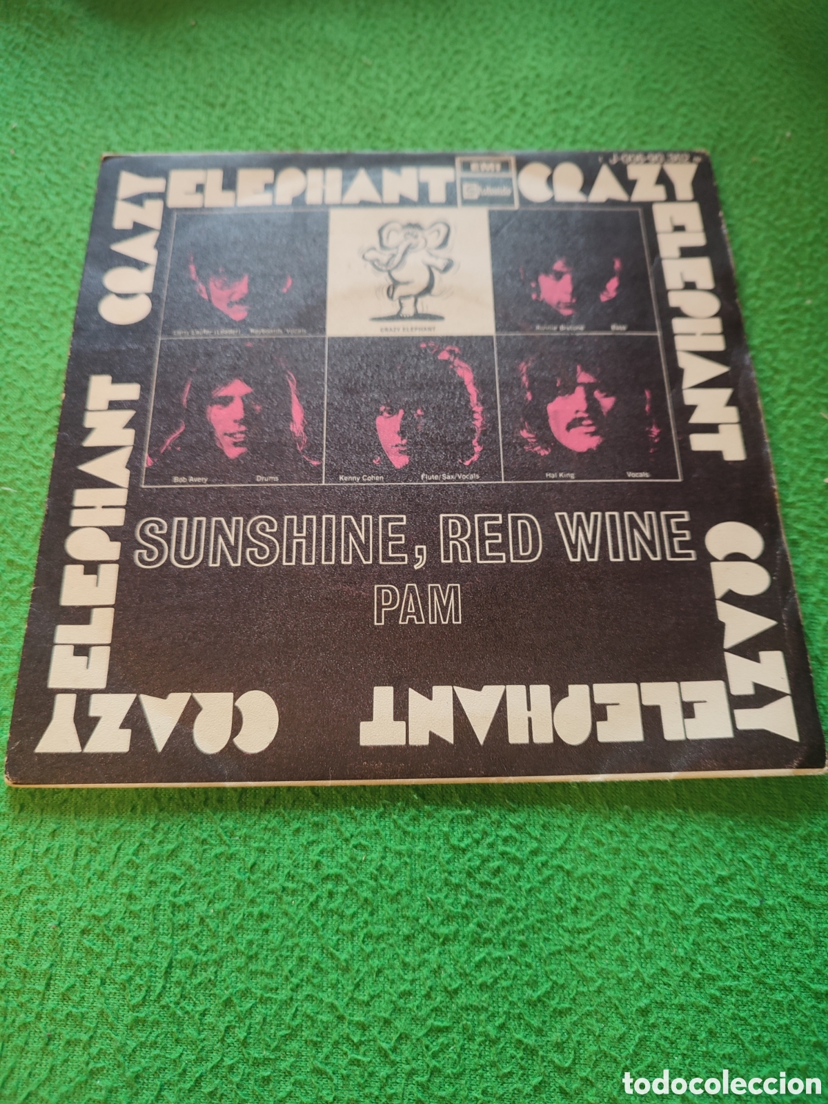 Discos de vinilo: Crazy Elephant - Sunshine, red ,wine / Pam - Foto 1