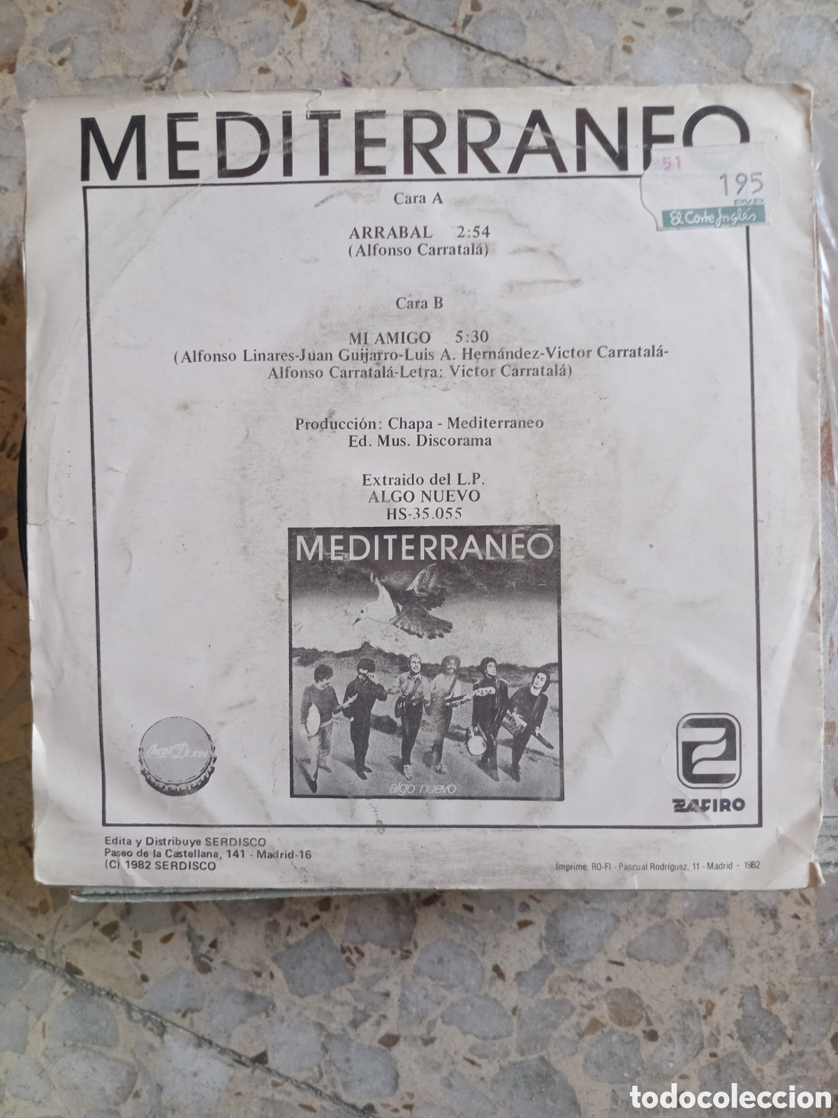 Discos de vinilo: SGL MEDITERRANEO ARRABAL 1982 - Foto 2