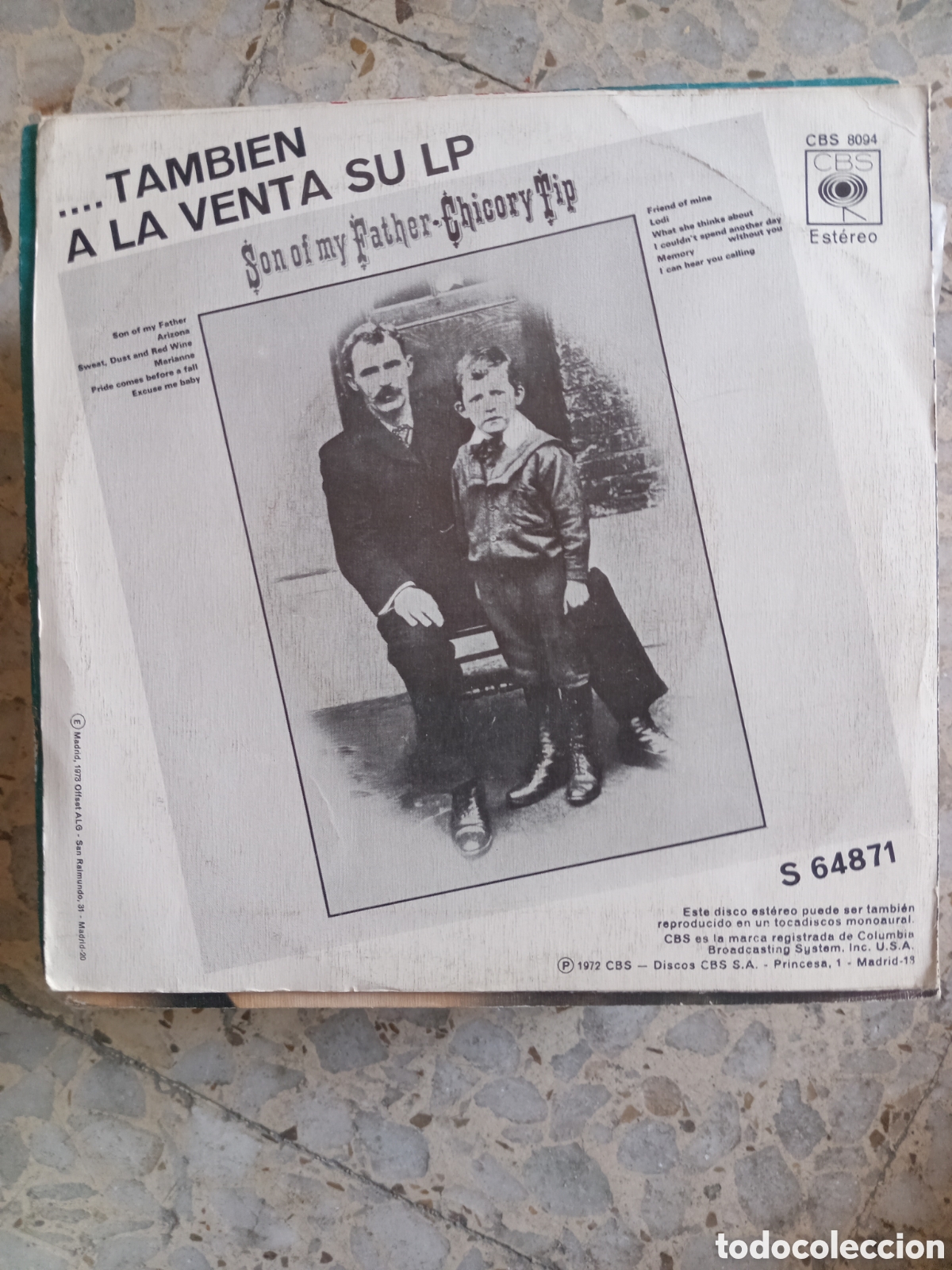Discos de vinilo: SGL CHICORY TIP EL FUTURO PASADO 1972 - Foto 2