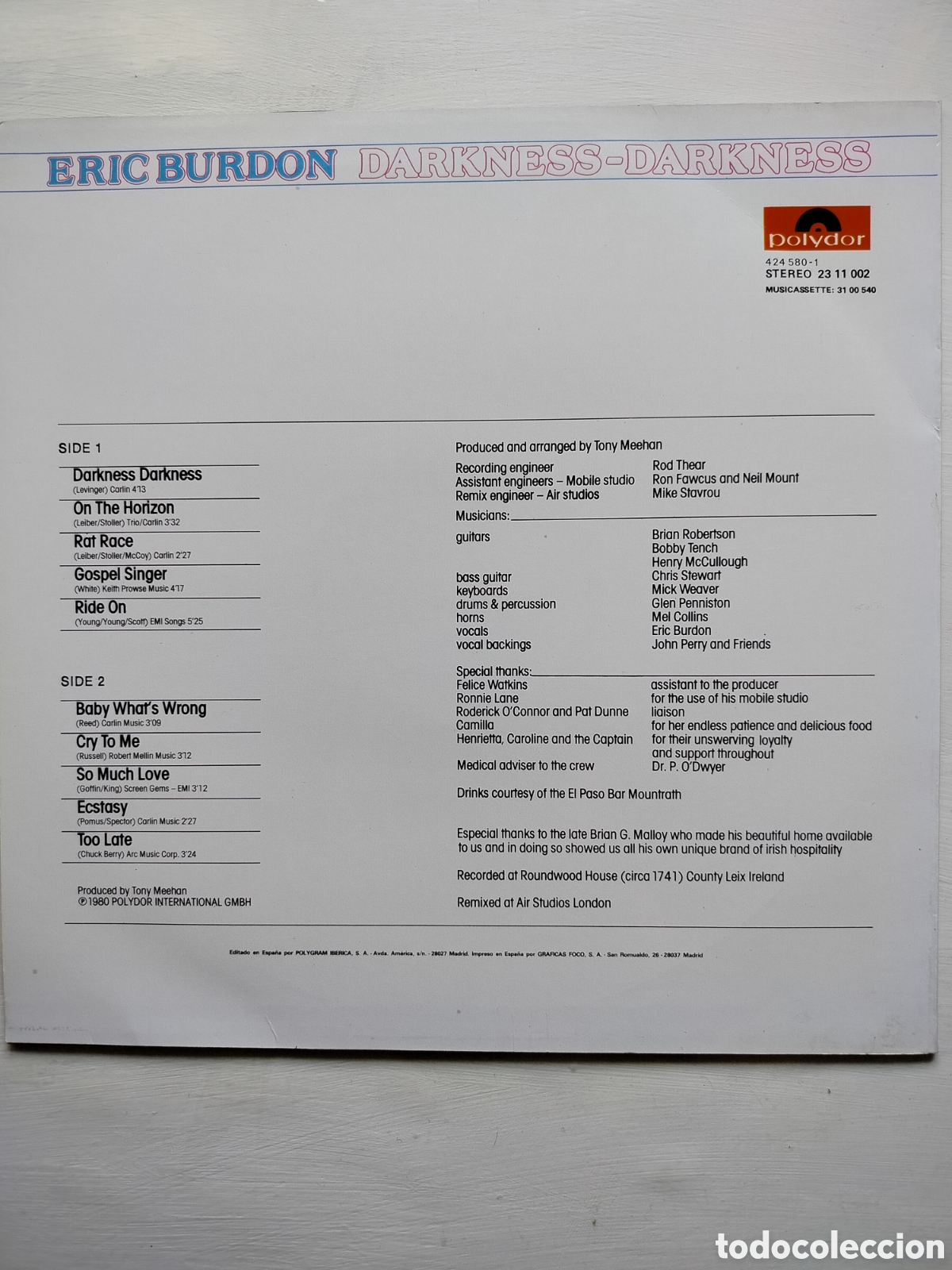 Discos de vinilo: Eric Burdon LP 1989. - Foto 2