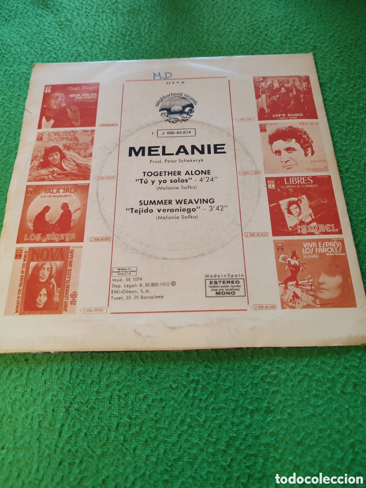 Discos de vinilo: Melanie - Together alone / Summer weawing - Foto 2