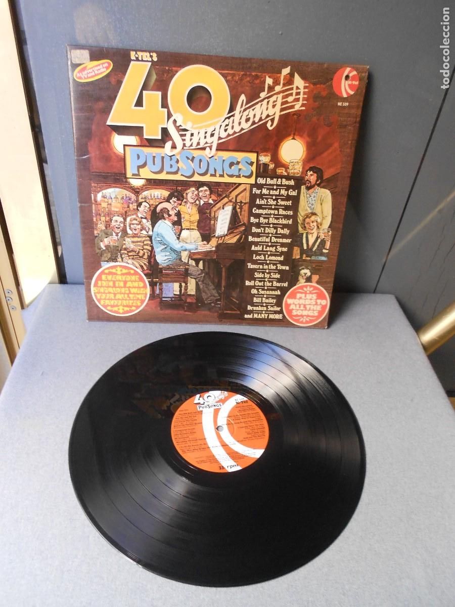 Discos de vinilo: DISCO LP. 40 SINGALONG. PUBSONGS. - Foto 3