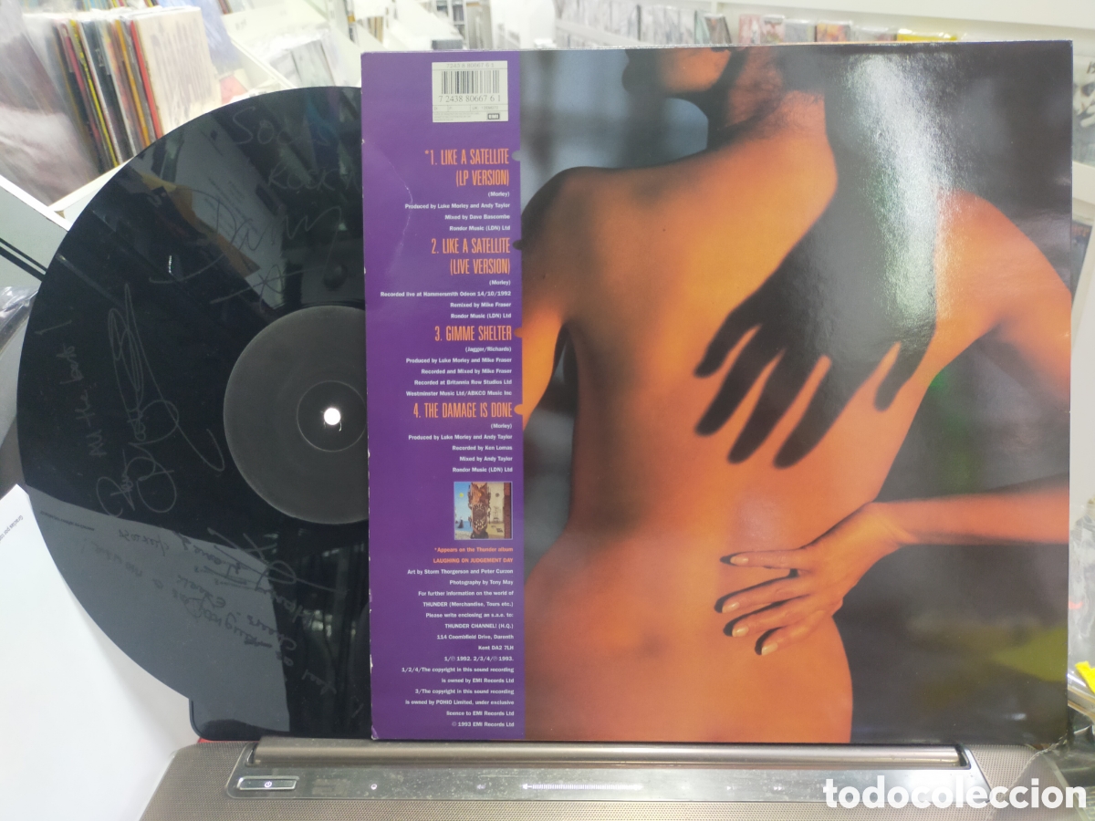 Discos de vinilo: Thunder maxi like a satellite 1993 edici&oacute;n numerada - Foto 2