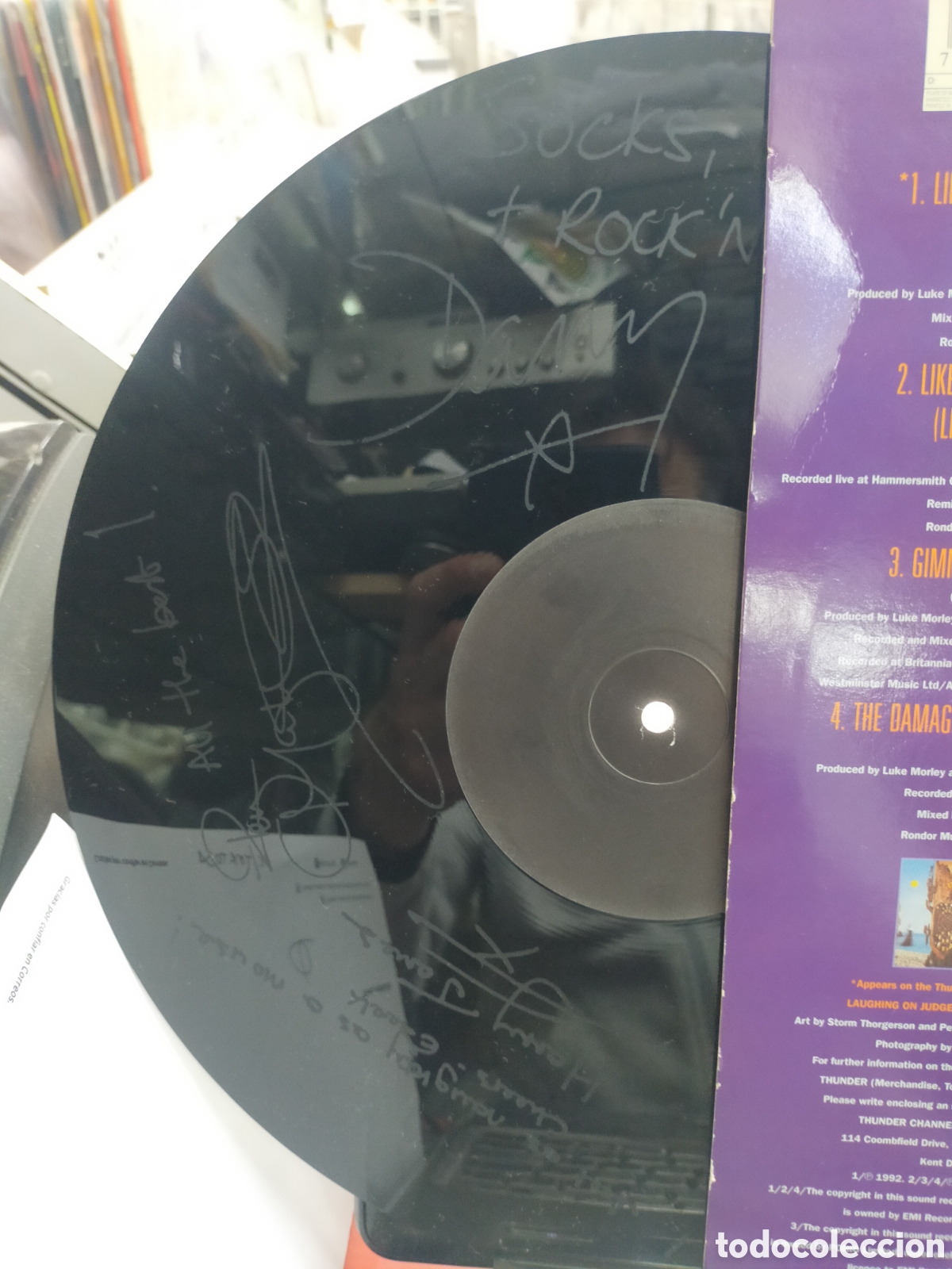 Discos de vinilo: Thunder maxi like a satellite 1993 edici&oacute;n numerada - Foto 3