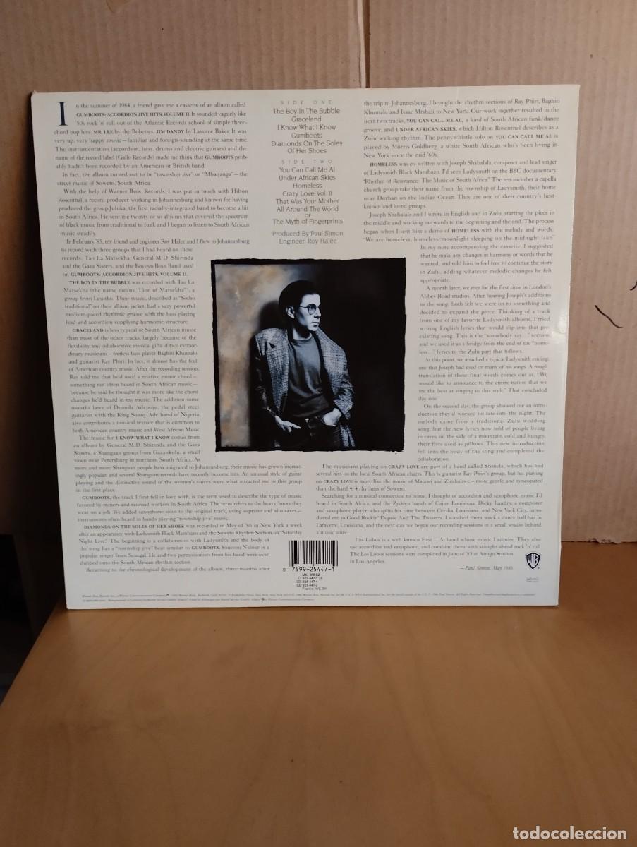 Discos de vinilo: PAUL SIMON ----- GRACELAND - Foto 2