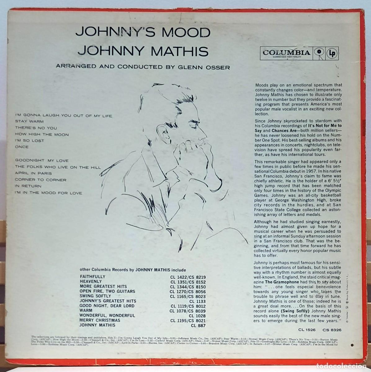 Discos de vinilo: JOHNNY MATHIS &middot;&middot;&middot; Johnnys Mood - (LP) - Foto 2