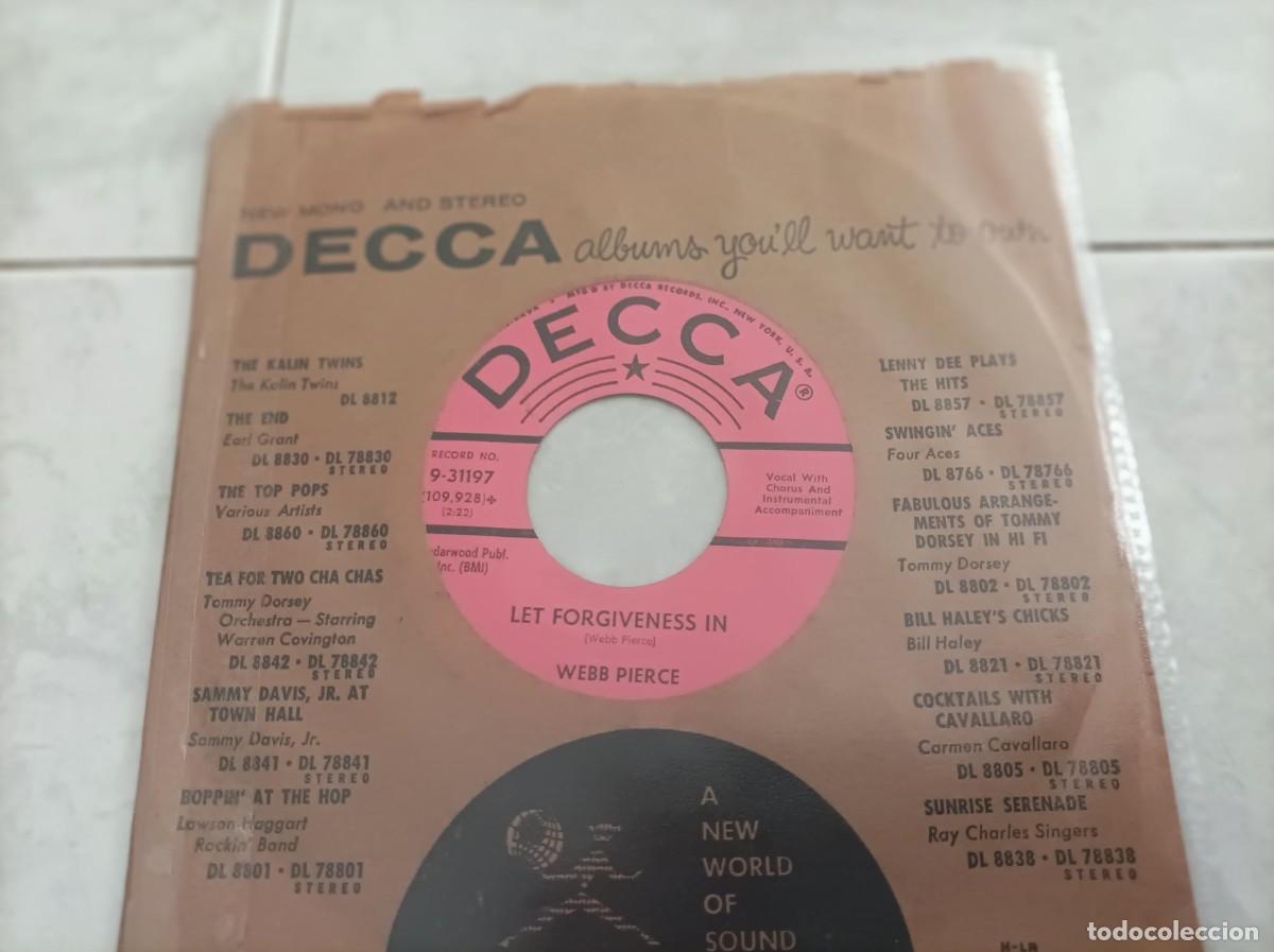 Discos de vinilo: Webb pierce single original americano - Foto 1