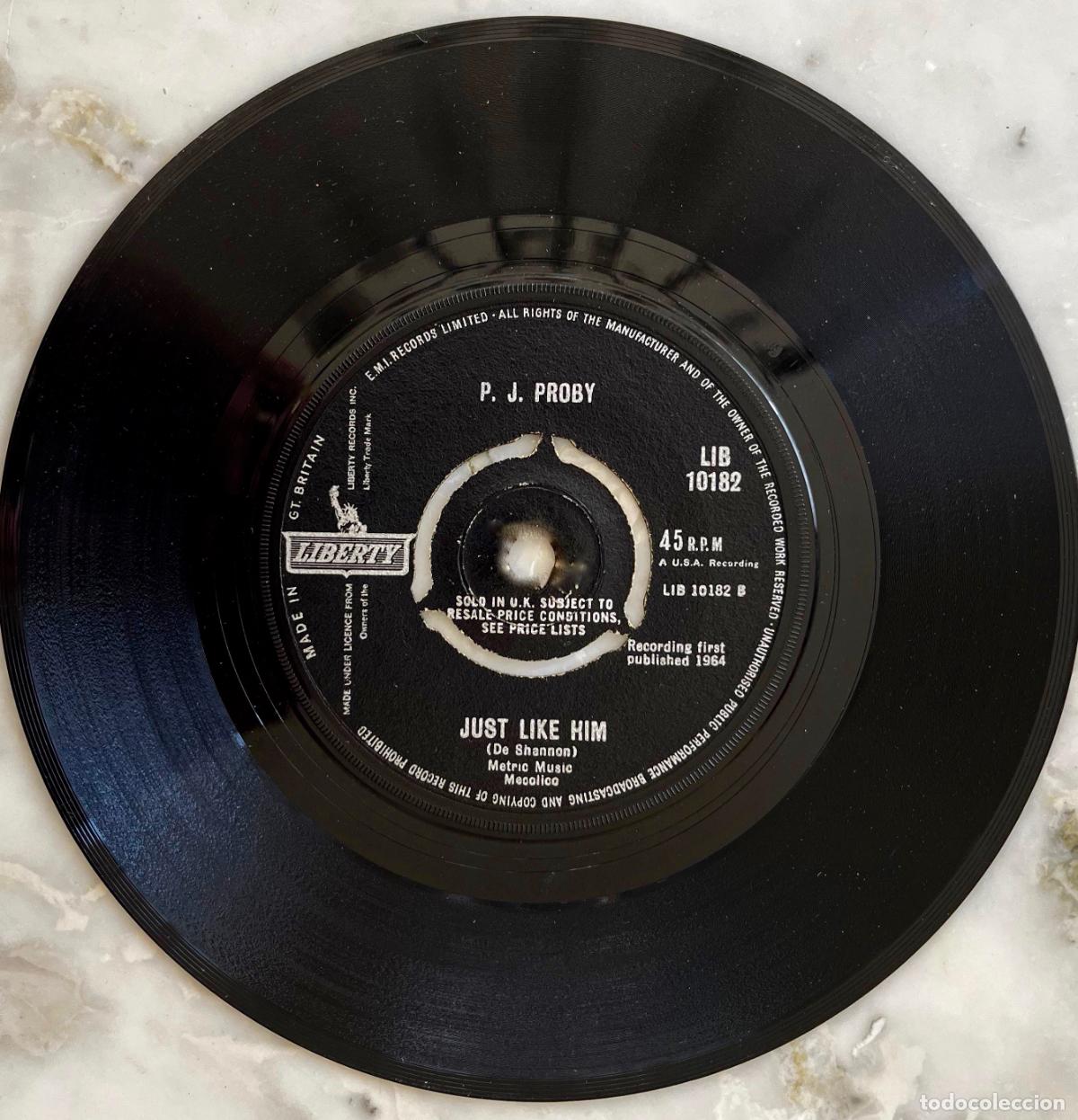 Discos de vinilo: P.I. PROBY. SOMEWHERE. SINGLE ORIGINAL UK 1964 - Foto 2