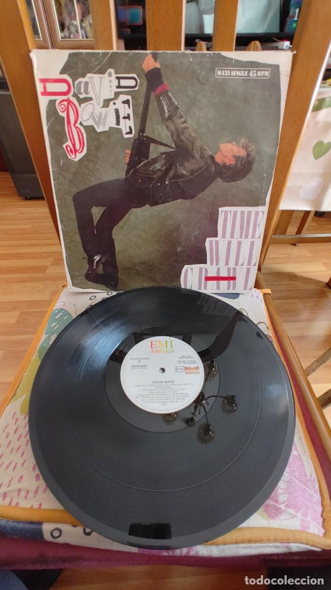 Discos de vinilo: DAVID BOWIE-MAXI TIME WILL CRAWL - Foto 1