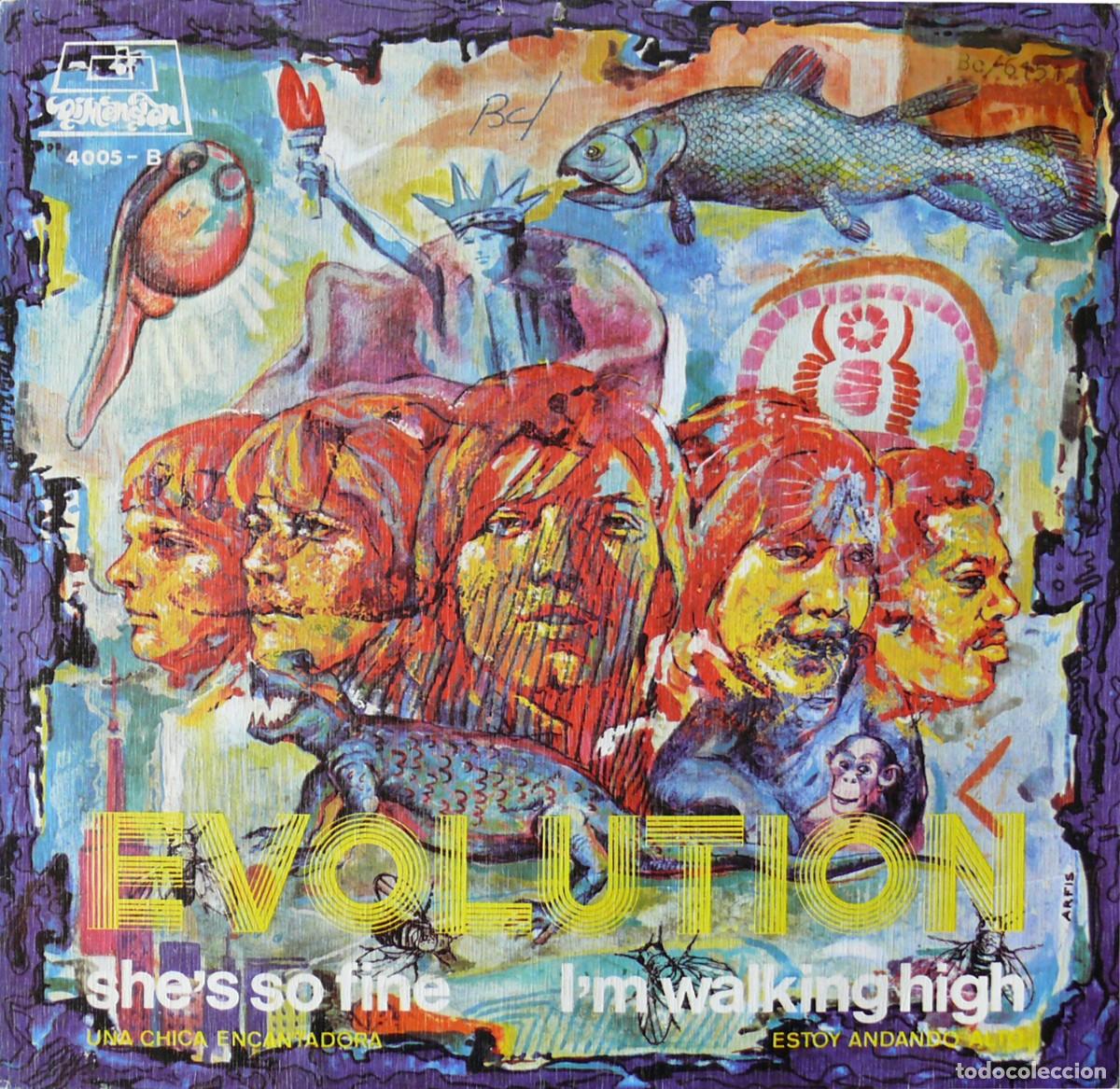 Discos de vinilo: Evolution. Shes so fine - Im Walking high - Foto 1